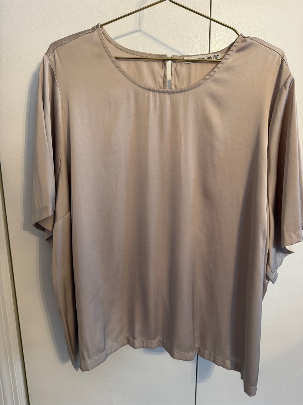 Abercrombie & Fitch Soft Taupe Short Sleeve Blouse